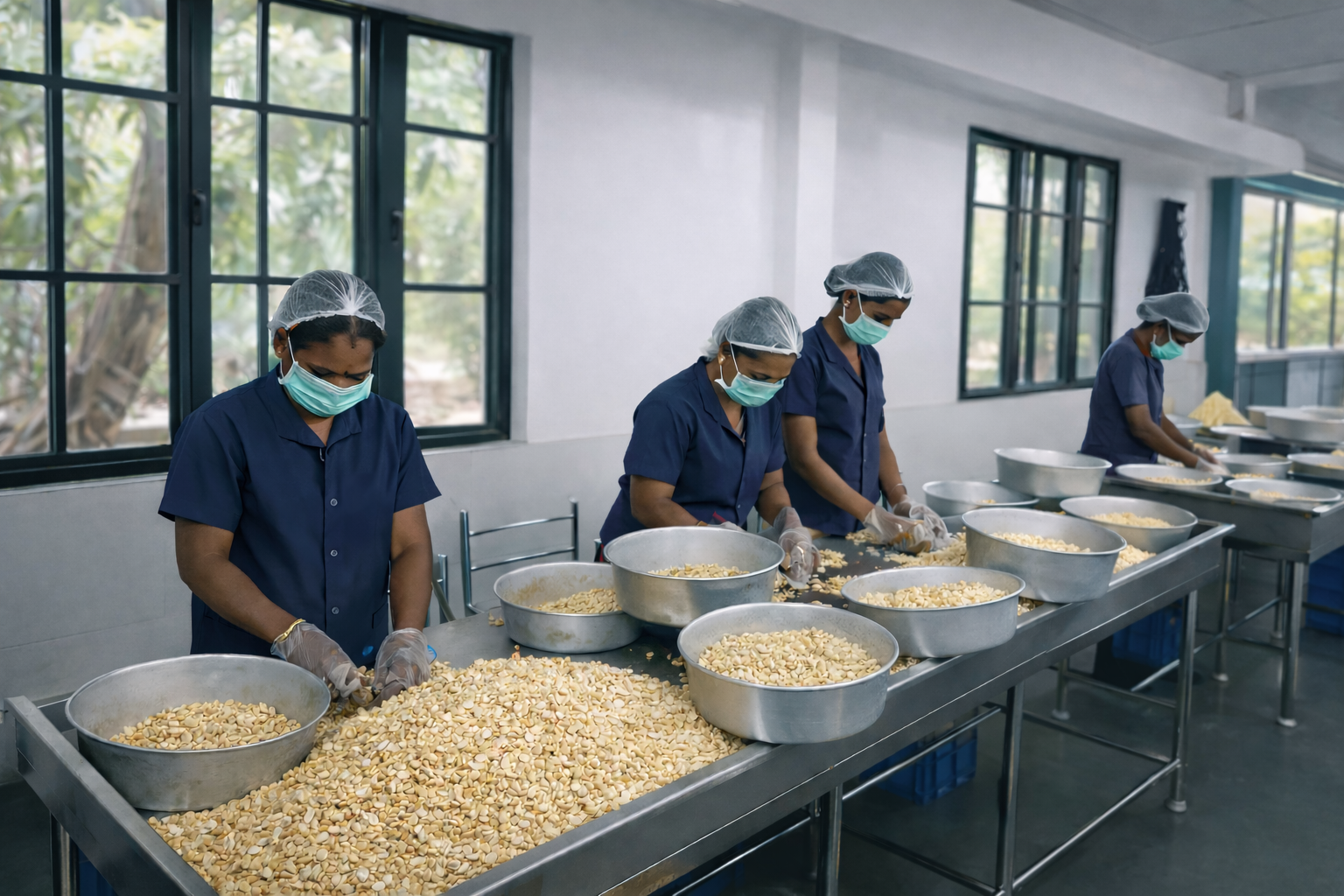 Cashew sorting area